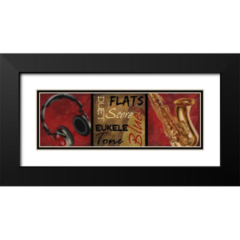 DUET PANEL Black Modern Wood Framed Art Print with Double Matting by Greene, Taylor