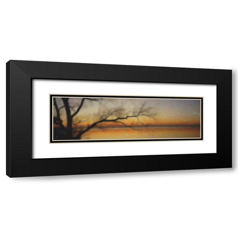 Tranquil Tree Silhouette Black Modern Wood Framed Art Print with Double Matting by Greene, Taylor