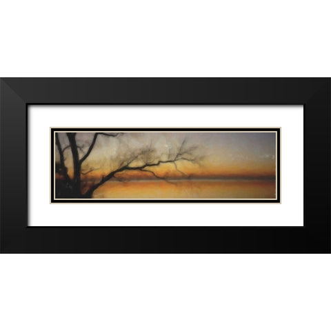 Tranquil Tree Silhouette Black Modern Wood Framed Art Print with Double Matting by Greene, Taylor