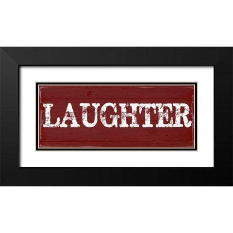 LAUGHTER Black Modern Wood Framed Art Print with Double Matting by Greene, Taylor