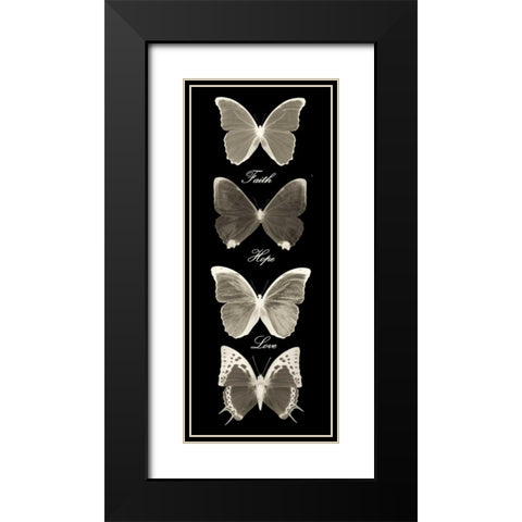 Hope Faith Love Butterflies 2 Black Modern Wood Framed Art Print with Double Matting by Greene, Taylor