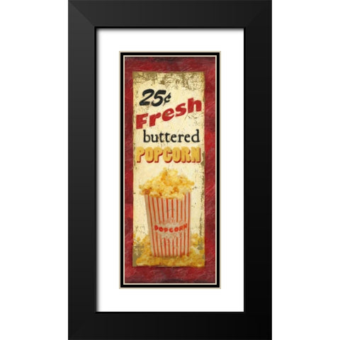 POPCORN Black Modern Wood Framed Art Print with Double Matting by Greene, Taylor