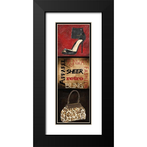 Fashion 9 Patch A Black Modern Wood Framed Art Print with Double Matting by Greene, Taylor