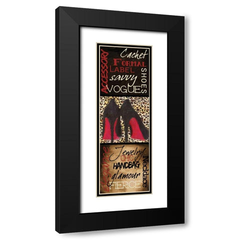 Fashion 9 Patch B Black Modern Wood Framed Art Print with Double Matting by Greene, Taylor