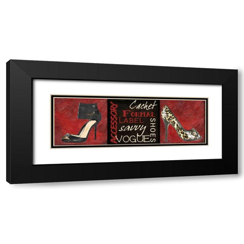 Fashion 9 Patch D Black Modern Wood Framed Art Print with Double Matting by Greene, Taylor