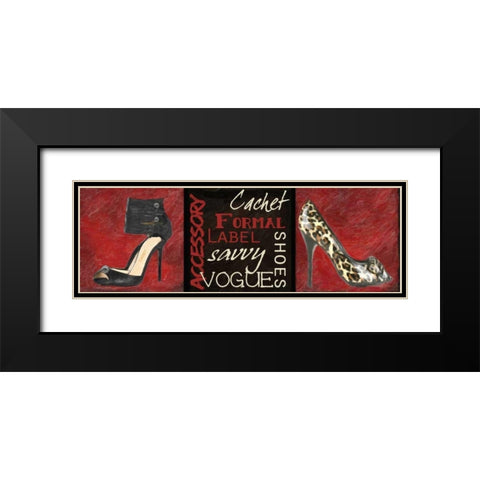 Fashion 9 Patch D Black Modern Wood Framed Art Print with Double Matting by Greene, Taylor