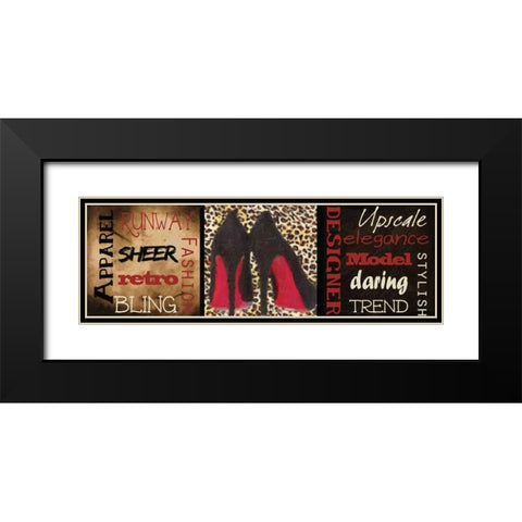Fashion 9 Patch E Black Modern Wood Framed Art Print with Double Matting by Greene, Taylor