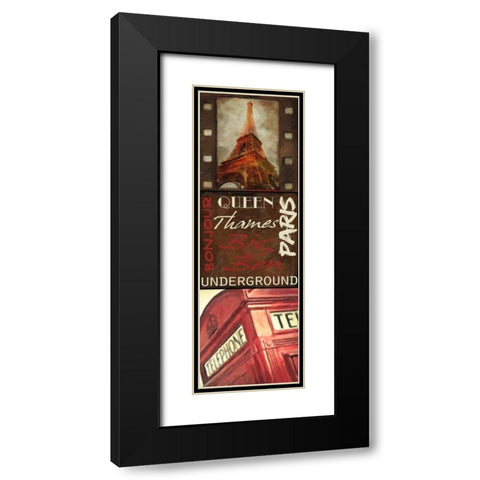 Travel 9 Patch A Black Modern Wood Framed Art Print with Double Matting by Greene, Taylor