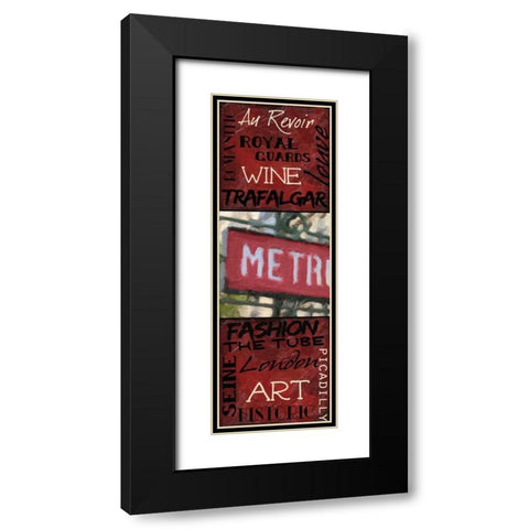 Travel 9 Patch B Black Modern Wood Framed Art Print with Double Matting by Greene, Taylor