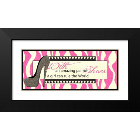 Amazing Shoes Black Modern Wood Framed Art Print with Double Matting by Greene, Taylor