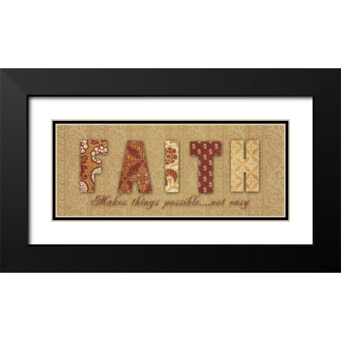 FAITH Black Modern Wood Framed Art Print with Double Matting by Greene, Taylor