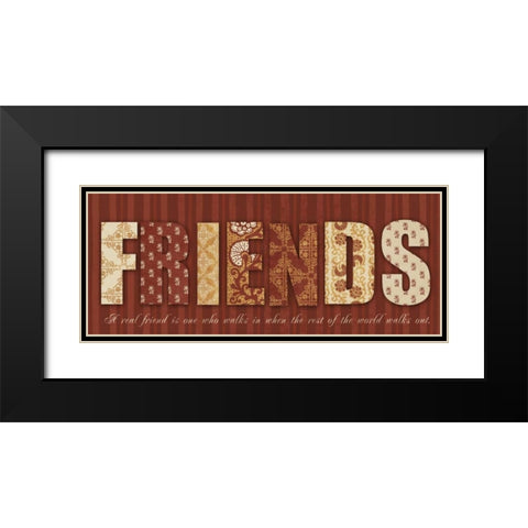 FRIENDS Black Modern Wood Framed Art Print with Double Matting by Greene, Taylor