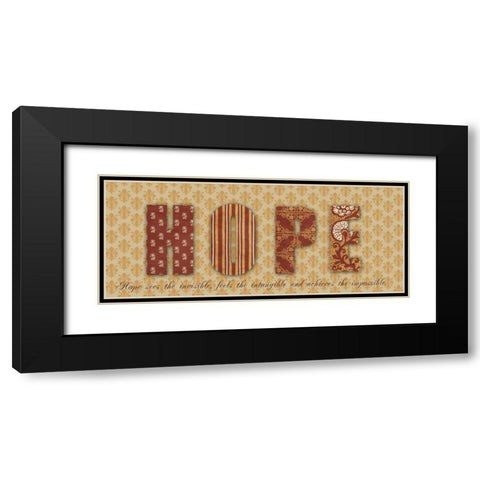 HOPE Black Modern Wood Framed Art Print with Double Matting by Greene, Taylor