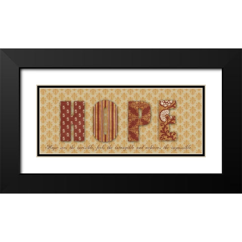 HOPE Black Modern Wood Framed Art Print with Double Matting by Greene, Taylor