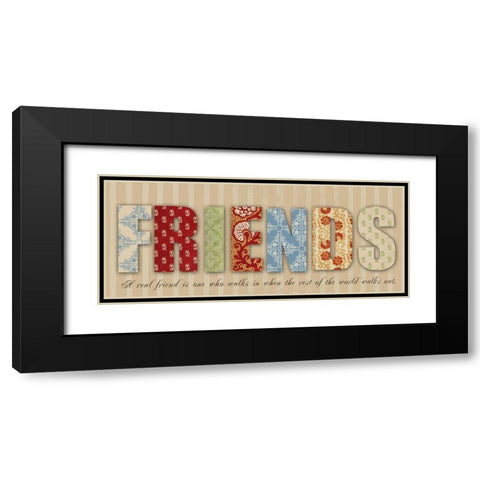 Friends Bright Black Modern Wood Framed Art Print with Double Matting by Greene, Taylor