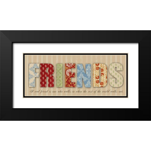 Friends Bright Black Modern Wood Framed Art Print with Double Matting by Greene, Taylor