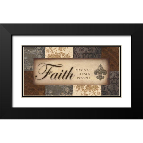 FAITH NEUTRALS Black Modern Wood Framed Art Print with Double Matting by Greene, Taylor