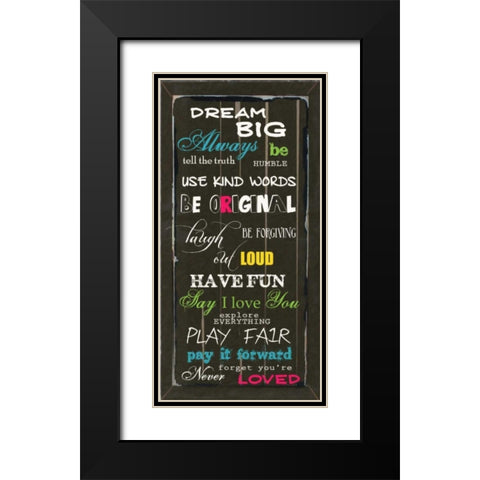 DREAM BIG  Black Modern Wood Framed Art Print with Double Matting by Greene, Taylor