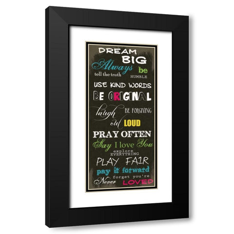 Dream Big E Black Modern Wood Framed Art Print with Double Matting by Greene, Taylor
