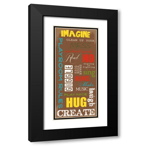 PLAYROOM Black Modern Wood Framed Art Print with Double Matting by Greene, Taylor