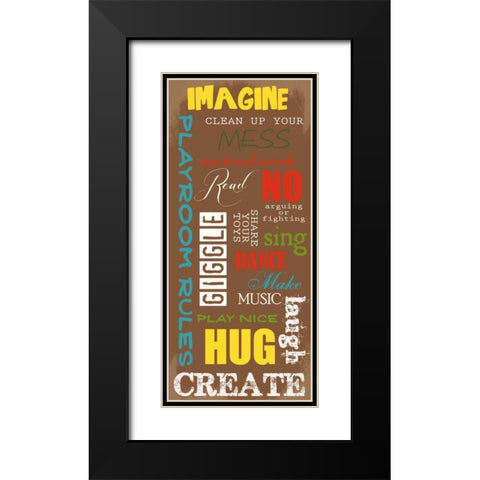 PLAYROOM Black Modern Wood Framed Art Print with Double Matting by Greene, Taylor