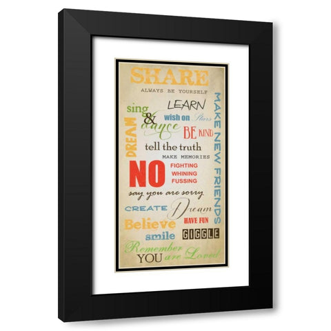 KIDS RULES A Black Modern Wood Framed Art Print with Double Matting by Greene, Taylor