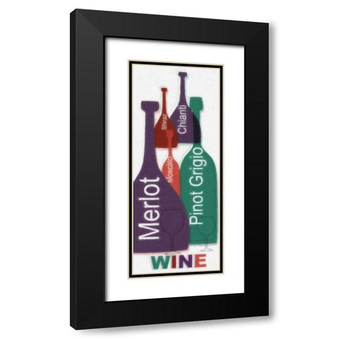 WINE PANEL Black Modern Wood Framed Art Print with Double Matting by Greene, Taylor