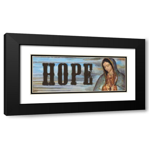 HOPE Black Modern Wood Framed Art Print with Double Matting by Greene, Taylor