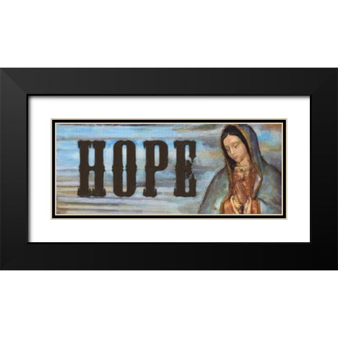 HOPE Black Modern Wood Framed Art Print with Double Matting by Greene, Taylor