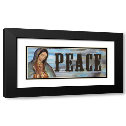 PEACE Black Modern Wood Framed Art Print with Double Matting by Greene, Taylor