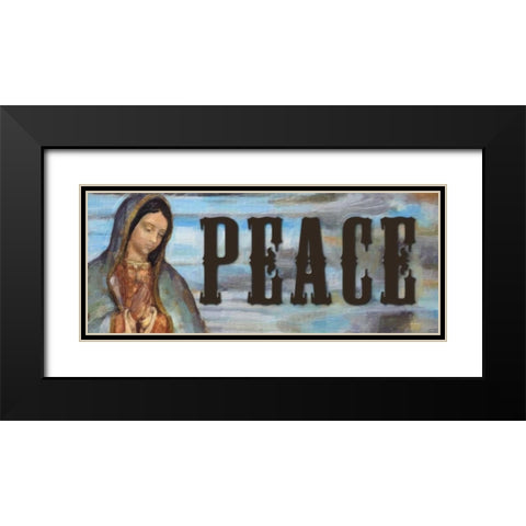 PEACE Black Modern Wood Framed Art Print with Double Matting by Greene, Taylor