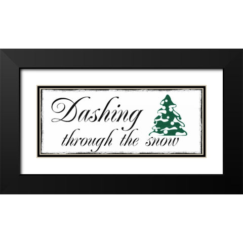 DASHING Black Modern Wood Framed Art Print with Double Matting by Greene, Taylor