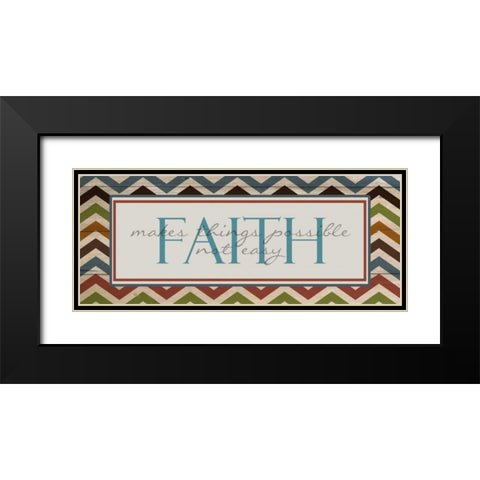 FAITH Black Modern Wood Framed Art Print with Double Matting by Greene, Taylor