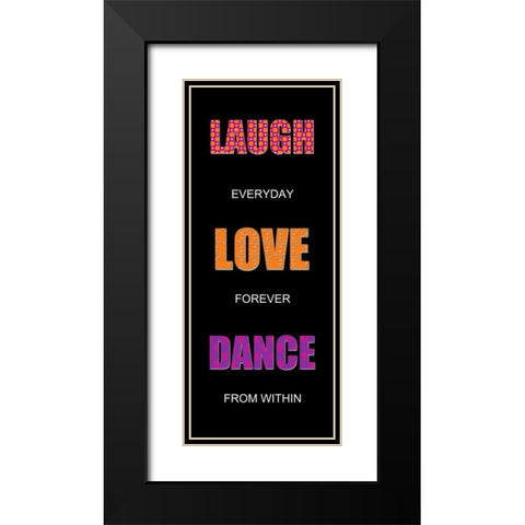 LAUGH Black Modern Wood Framed Art Print with Double Matting by Greene, Taylor