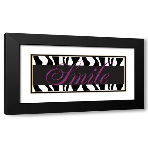 Smile Glitter Black Modern Wood Framed Art Print with Double Matting by Greene, Taylor