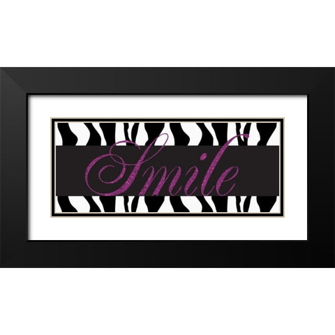 Smile Glitter Black Modern Wood Framed Art Print with Double Matting by Greene, Taylor