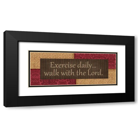 EXERCISE DAILY  Black Modern Wood Framed Art Print with Double Matting by Greene, Taylor
