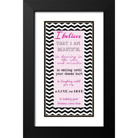 I BELIEVE Black Modern Wood Framed Art Print with Double Matting by Greene, Taylor