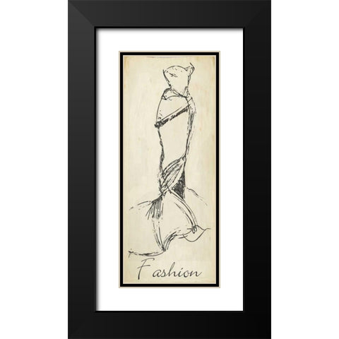 FASHION SKETCH Black Modern Wood Framed Art Print with Double Matting by Greene, Taylor