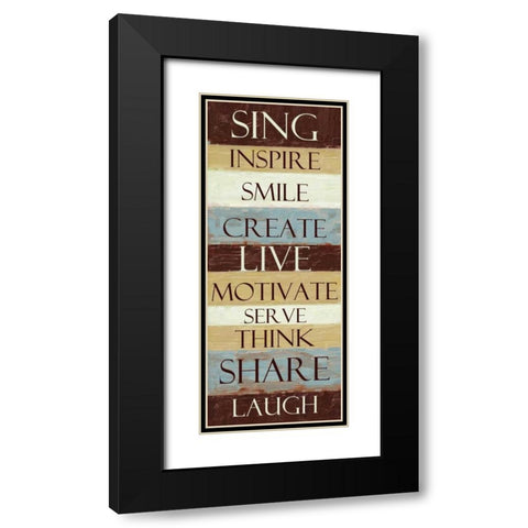 SING STRIPE ver 2 Black Modern Wood Framed Art Print with Double Matting by Greene, Taylor