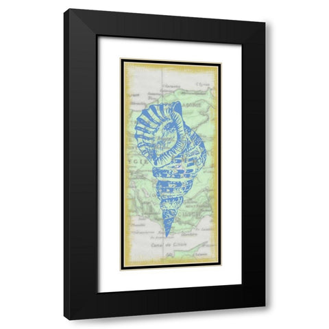 Shell Black Modern Wood Framed Art Print with Double Matting by Greene, Taylor