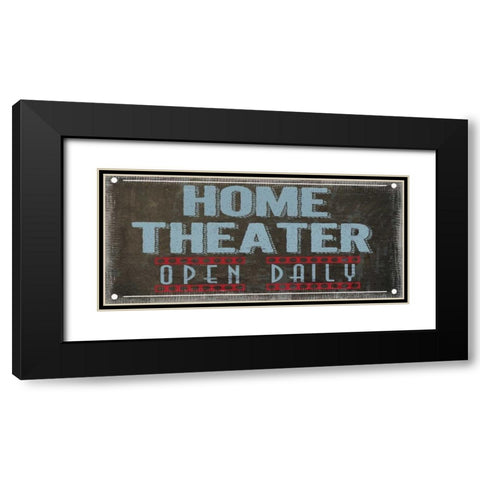 HOME THEATRE Black Modern Wood Framed Art Print with Double Matting by Greene, Taylor