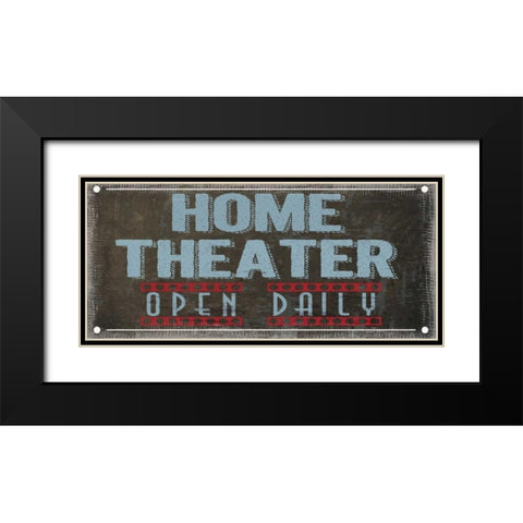 HOME THEATRE Black Modern Wood Framed Art Print with Double Matting by Greene, Taylor