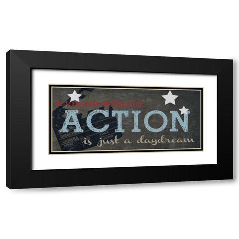 A VISION WITHOUT ACTION Black Modern Wood Framed Art Print with Double Matting by Greene, Taylor