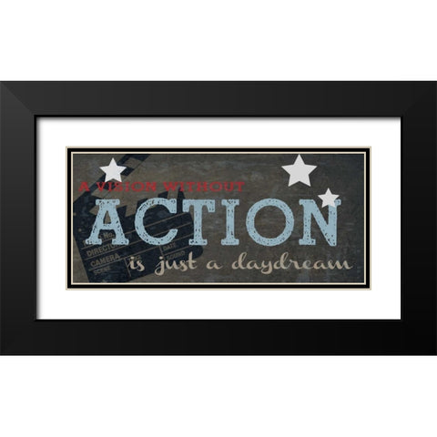 A VISION WITHOUT ACTION Black Modern Wood Framed Art Print with Double Matting by Greene, Taylor