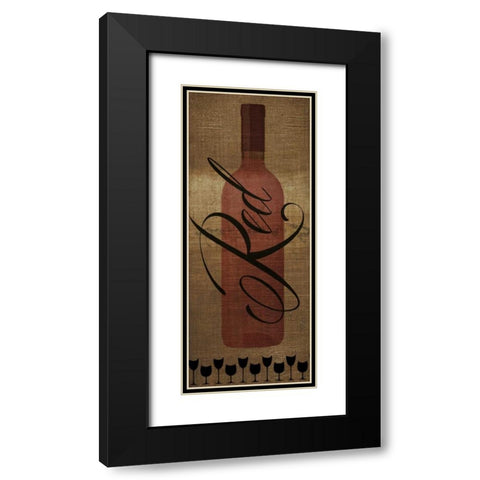 RED WINE Black Modern Wood Framed Art Print with Double Matting by Greene, Taylor