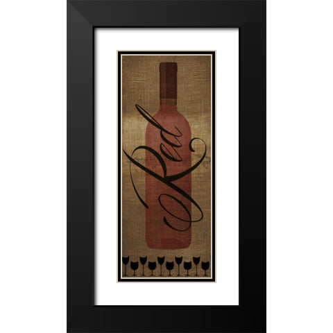 RED WINE Black Modern Wood Framed Art Print with Double Matting by Greene, Taylor