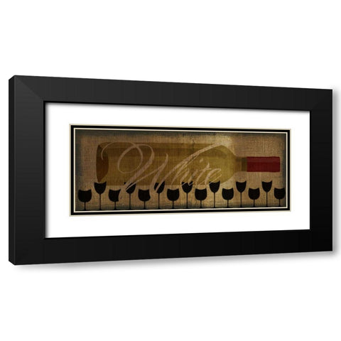 WHITE WINE HORIZONTAL Black Modern Wood Framed Art Print with Double Matting by Greene, Taylor