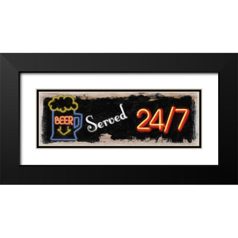 BEER 24 7 Black Modern Wood Framed Art Print with Double Matting by Greene, Taylor