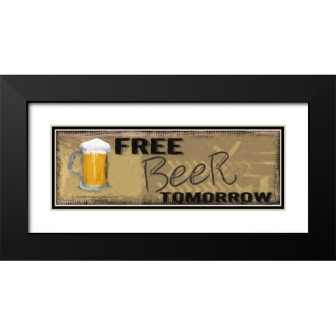 FREE BEER Black Modern Wood Framed Art Print with Double Matting by Greene, Taylor